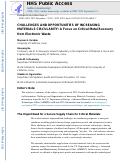 Cover page: CHALLENGES AND OPPORTUNITIES OF INCREASING MATERIALS CIRCULARITY: A Focus on Critical Metal Recovery from Electronic Waste.