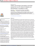 Cover page: Health care workers perceptions and bias toward men as HIV clients in Malawi and Mozambique: A qualitative study.