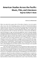 Cover page: Reprise Editor's Note