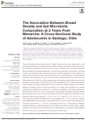 Cover page: The Association Between Breast Density and Gut Microbiota Composition at 2 Years Post-Menarche: A Cross-Sectional Study of Adolescents in Santiago, Chile