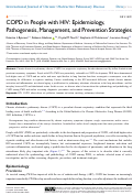 Cover page: COPD in People with HIV: Epidemiology, Pathogenesis, Management, and Prevention Strategies