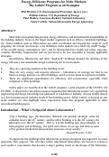 Cover page: Energy efficiency programs for niche markets: The Labs21 program as an 
exemplar