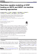 Cover page: Real-time capable modeling of ICRF heating on NSTX and WEST via machine learning approaches