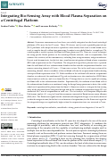 Cover page: Integrating Bio-Sensing Array with Blood Plasma Separation on a Centrifugal Platform