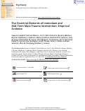 Cover page: Five Essential Elements of Immediate and Mid–Term Mass Trauma Intervention: Empirical Evidence