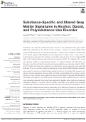 Cover page: Substance-Specific and Shared Gray Matter Signatures in Alcohol, Opioid, and Polysubstance Use Disorder