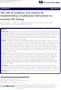 Cover page: The role of evidence and context for implementing a multimodal intervention to increase HIV testing