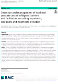 Cover page: Detection and management of localized prostate cancer in Nigeria: barriers and facilitators according to patients, caregivers and healthcare providers.