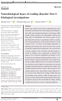 Cover page: Neurobiological bases of reading disorder Part I: Etiological investigations