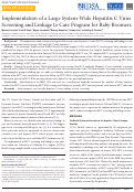 Cover page: Implementation of a large system-wide hepatitis C virus screening and linkage to care program for baby boomers