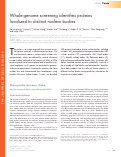 Cover page: Whole-genome screening identifies proteins localized to distinct nuclear bodies