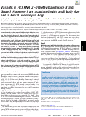 Cover page: Variants in FtsJ RNA 2-O-Methyltransferase 3 and Growth Hormone 1 are associated with small body size and a dental anomaly in dogs.