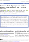 Cover page: Combined effects of genotype and childhood adversity shape variability of DNA methylation across age.