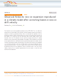 Cover page: Observed Antarctic sea ice expansion reproduced in a climate model after correcting biases in sea ice drift velocity