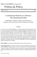Cover page: Constitutional Reform in California: The Surprising Divides