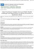Cover page: State Practitioner Insights Into Local Public Health Challenges and Opportunities in Obesity Prevention: a Qualitative Study
