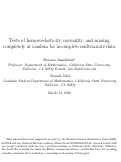 Cover page: Tests of Homoscedasticity, Normality, and Missing Completely at Random for Incomplete Multivariate Data