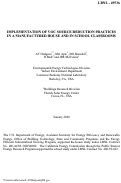 Cover page: Implementation of VOC source reduction practices in a manufactured 
house and in school classrooms