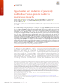 Cover page: Opportunities and limitations of genetically modified nonhuman primate models for neuroscience research