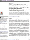 Cover page: Human T-cell lymphotropic virus type 1 transmission dynamics in rural villages in the democratic republic of the congo with high nonhuman primate exposure