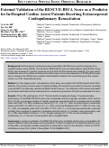 Cover page: External Validation of the RESCUE-IHCA Score as a Predictor for In-Hospital Cardiac Arrest Patients Receiving Extracorporeal Cardiopulmonary Resuscitation