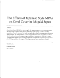 Cover page: The Effects of Japanese Style MPAs on Coral Cover in Ishigaki Japan