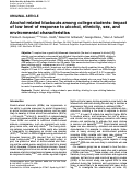 Cover page: Alcohol-related blackouts among college students: impact of low level of response to alcohol, ethnicity, sex, and environmental characteristics