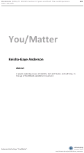 Cover page: You/Matter