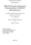 Cover page: MOCVD Growth and Electrical Characterization of AlInGaN Heterojunctions