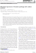 Cover page of Vibrational spectrum of Granular packings with random matrices.