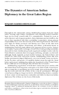 Cover page: The Dynamics of American Indian Diplomacy in the Great Lakes Region