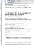 Cover page: An Individualized Risk Calculator for Research in Prodromal Psychosis