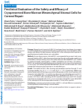 Cover page: Preclinical Evaluation of the Safety and Efficacy of Cryopreserved Bone Marrow Mesenchymal Stromal Cells for Corneal Repair