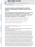 Cover page: Consensus Conference on Best Practices in Live Kidney Donation: Recommendations to Optimize Education, Access, and Care