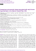 Cover page: Assessing environmental change associated with early Eocene hyperthermals in the Atlantic Coastal Plain, USA