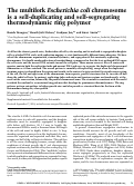Cover page: The multifork Escherichia coli chromosome is a self-duplicating and self-segregating thermodynamic ring polymer