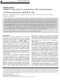 Cover page: TRIM24 links glucose metabolism with transformation of human mammary epithelial cells