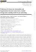 Cover page: Predictions for boson-jet observables and fragmentation function ratios from a hybrid strong/weak coupling model for jet quenching