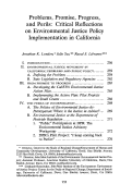 Cover page: Problems, Promise, Progress, and Perils: Critical Reflections on Environmental Justice Policy Implementation in California