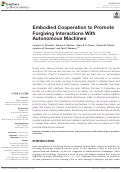 Cover page: Embodied Cooperation to Promote Forgiving Interactions With Autonomous Machines