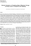 Cover page: Network Analysis on Predicting Mean Diffusivity Change at Group Level in Temporal Lobe Epilepsy