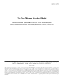 Cover page: The New Minimal Standard Model