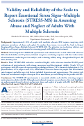 Cover page: Validity and Reliability of the Scale to Report Emotional Stress Signs-Multiple Sclerosis (STRESS-MS) in Assessing Abuse and Neglect of Adults With Multiple Sclerosis.