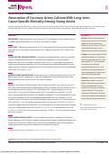 Cover page: Association of Coronary Artery Calcium With Long-term, Cause-Specific Mortality Among Young Adults