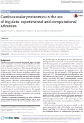 Cover page: Cardiovascular proteomics in the era of big data: experimental and computational advances.