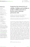 Cover page: Analyzing the interactions of mRNAs, miRNAs and lncRNAs to predict ceRNA networks in bovine cystic follicular granulosa cells