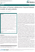 Cover page: Evo-devo of human adolescence: beyond disease models of early puberty