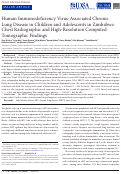 Cover page: Human Immunodeficiency Virus-Associated Chronic Lung Disease in Children and Adolescents in Zimbabwe: Chest Radiographic and High-Resolution Computed Tomographic Findings.