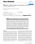 Cover page: High quality metabolomic data for Chlamydomonas reinhardtii