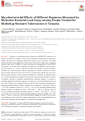 Cover page: Mycobactericidal Effects of Different Regimens Measured by Molecular Bacterial Load Assay among People Treated for Multidrug-Resistant Tuberculosis in Tanzania